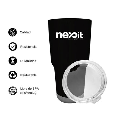 Termo Vaso Térmico 30 Oz Negro Personalizable Logo