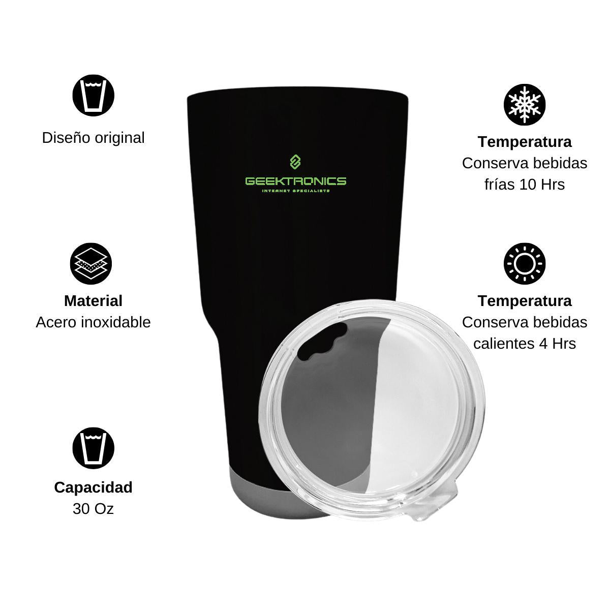 Termo Vaso Térmico 30 Oz Negro Personalizable Logo