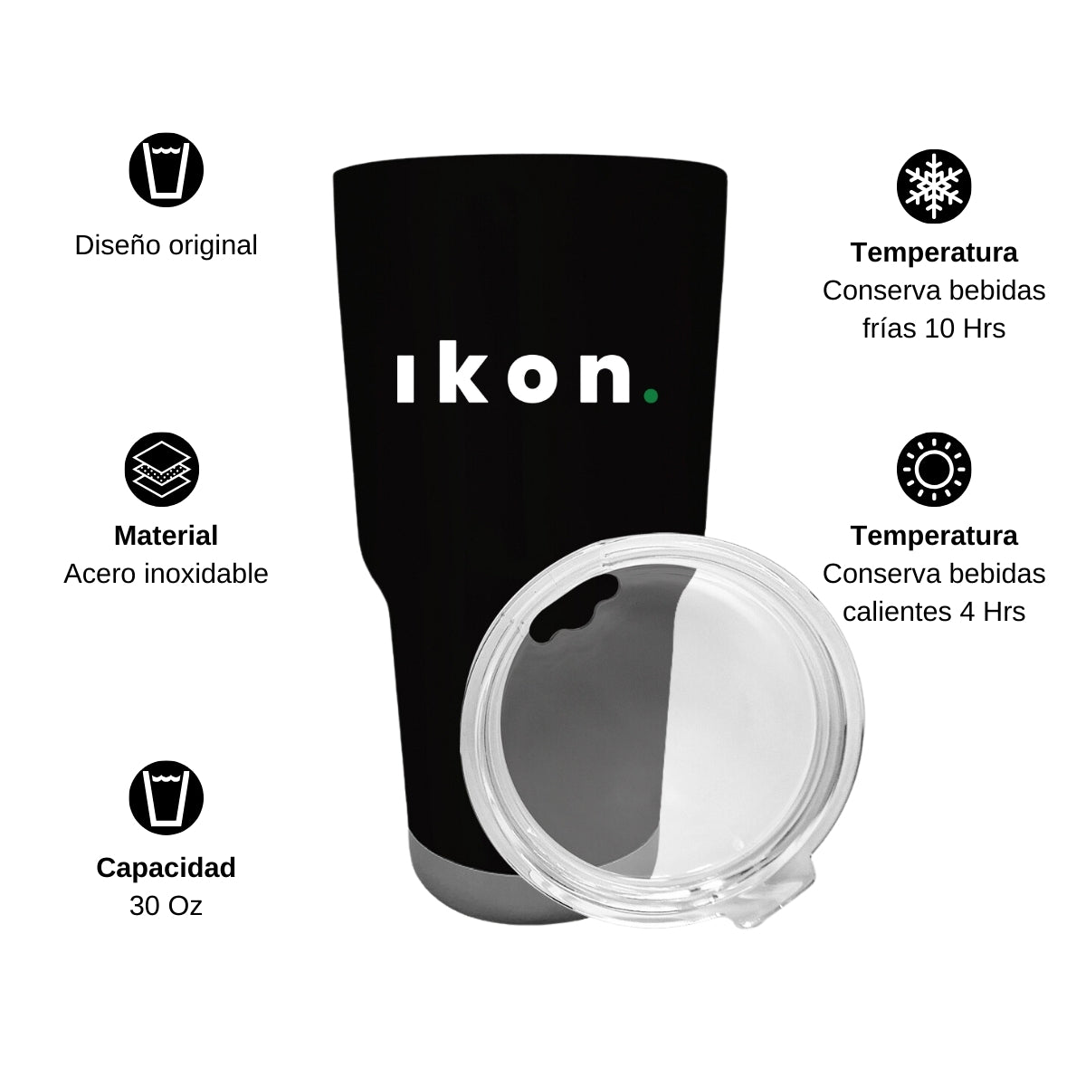 Termo Vaso Térmico 30 Oz Negro Personalizable Logo