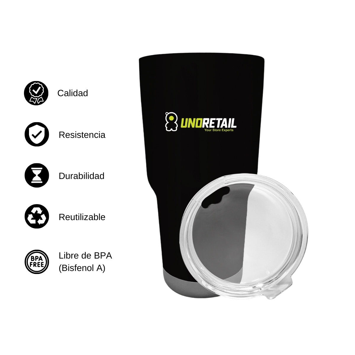 Termo Vaso Térmico 30 Oz Negro Personalizable Logo