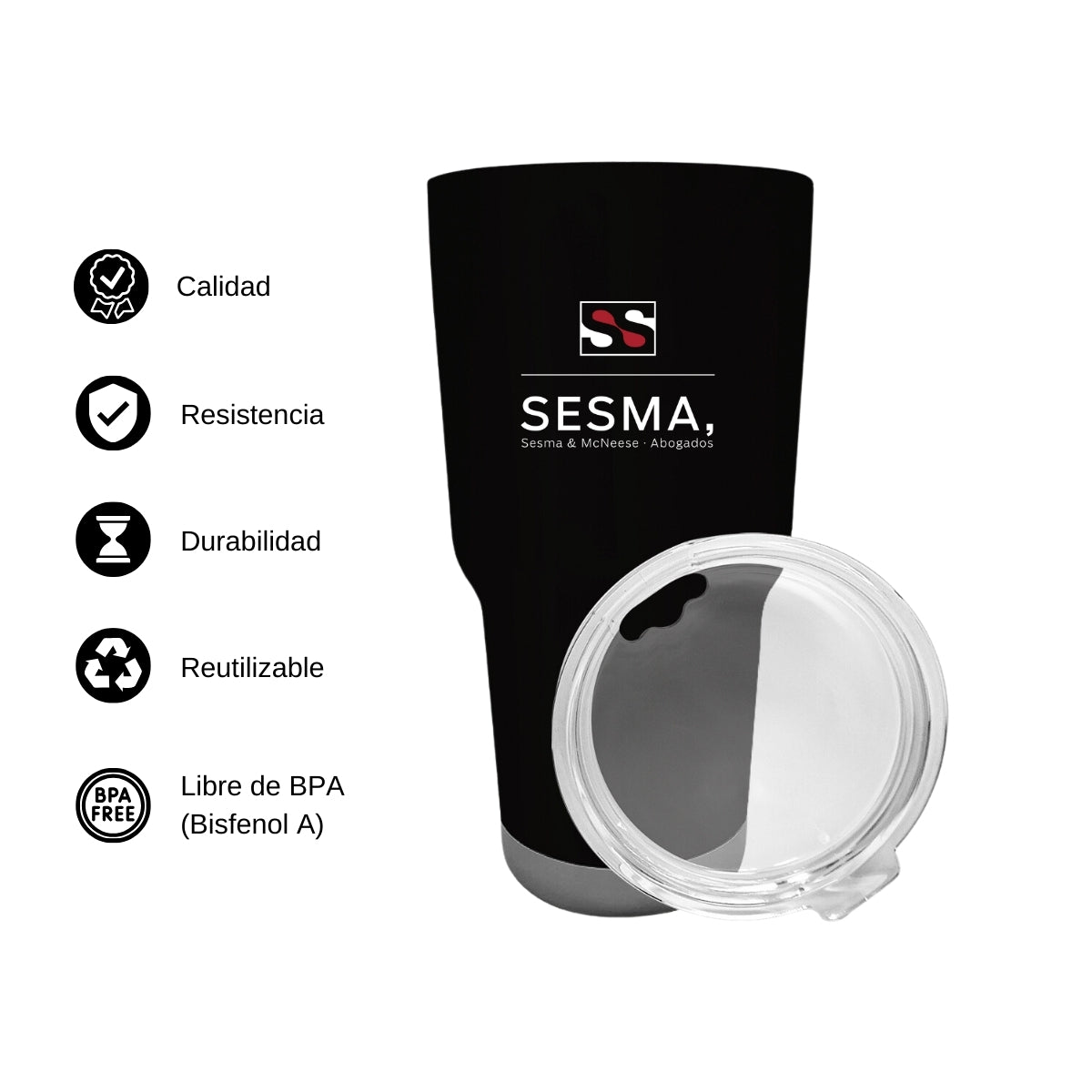 Termo Vaso Térmico 30 Oz Negro Personalizable Logo