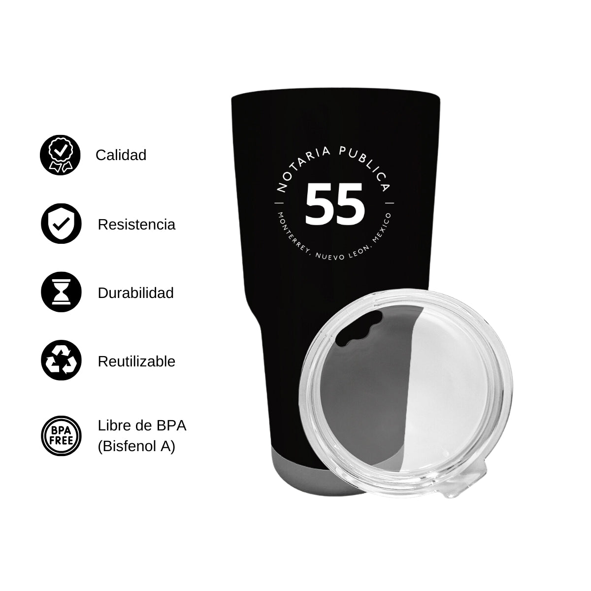 Termo Vaso Térmico 30 Oz Negro Personalizable Logo