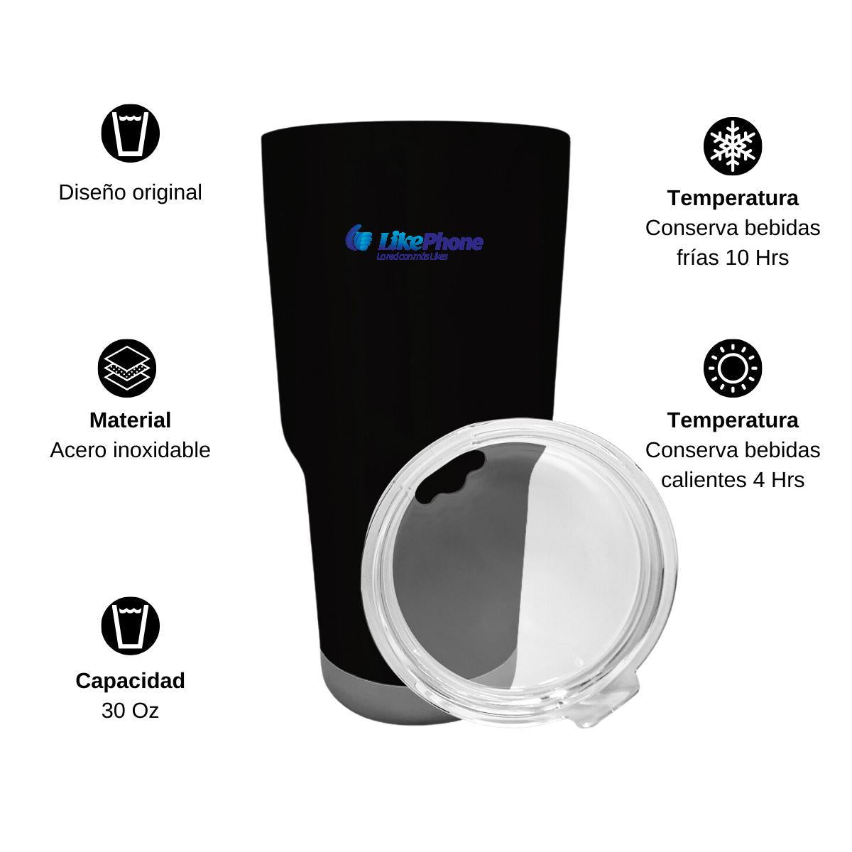 Termo Vaso Térmico 30 Oz Negro Personalizable Logo