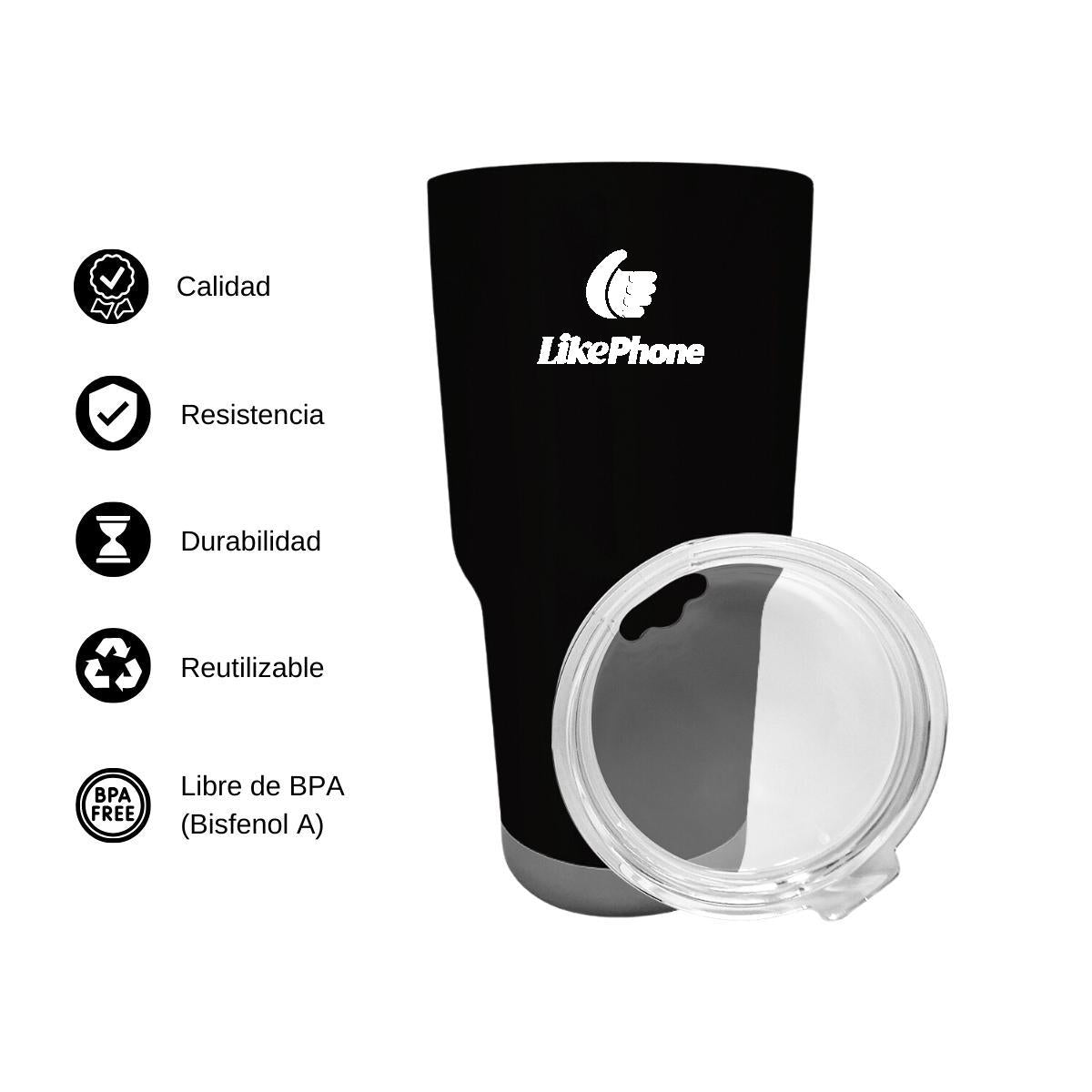 Termo Vaso Térmico 30 Oz Negro Personalizable Logo