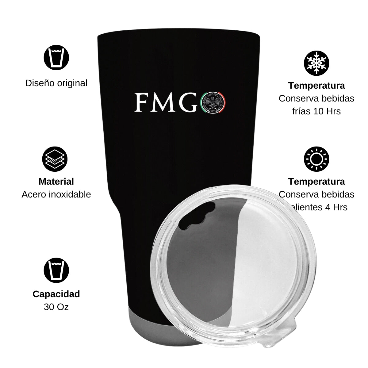 Termo Vaso Térmico 30 Oz Negro Personalizable Logo