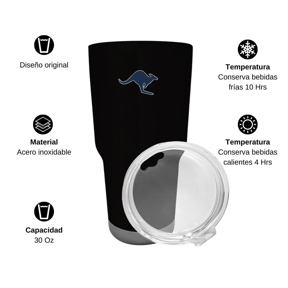 Termo Vaso Térmico 30 Oz Negro Personalizable Logo