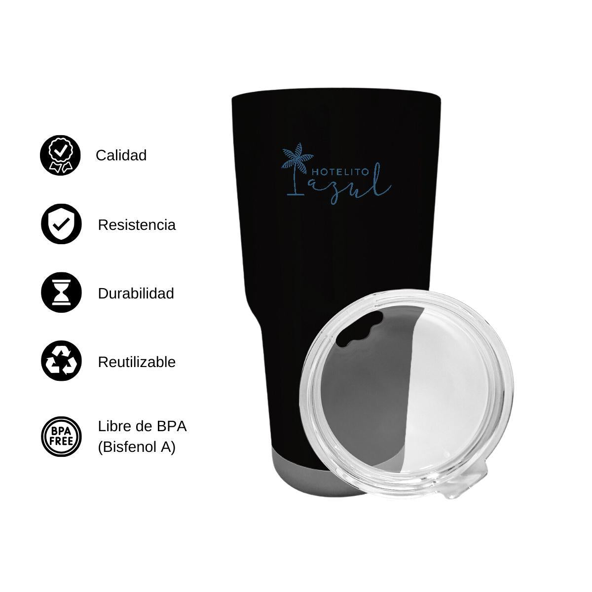 Termo Vaso Térmico 30 Oz Negro Personalizable Logo
