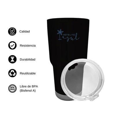 Termo Vaso Térmico 30 Oz Negro Personalizable Logo
