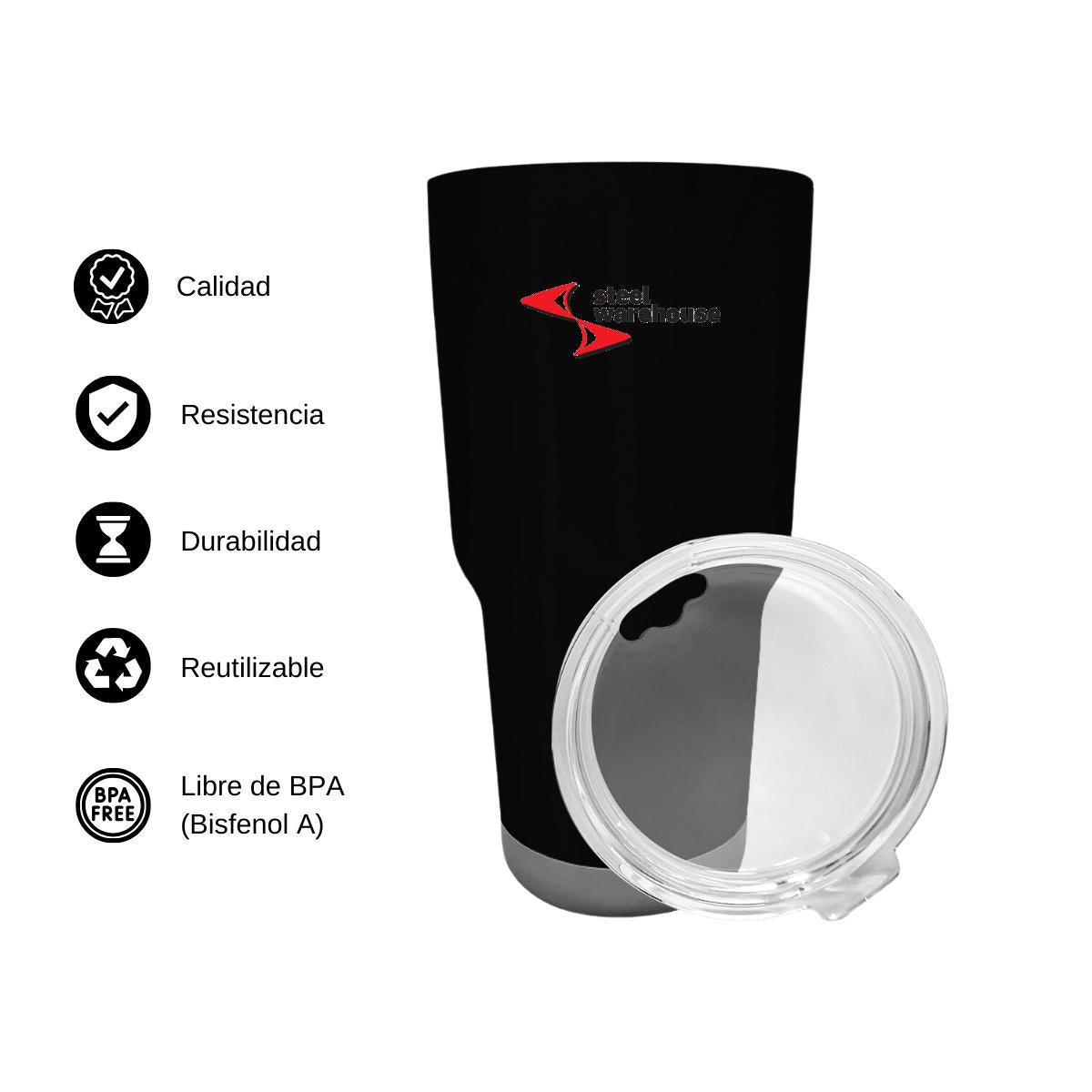 Termo Vaso Térmico 30 Oz Negro Personalizable Logo