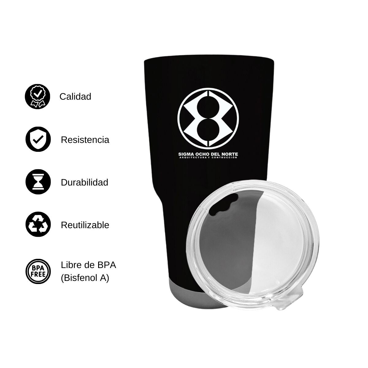 Termo Vaso Térmico 30 Oz Negro Personalizable Logo