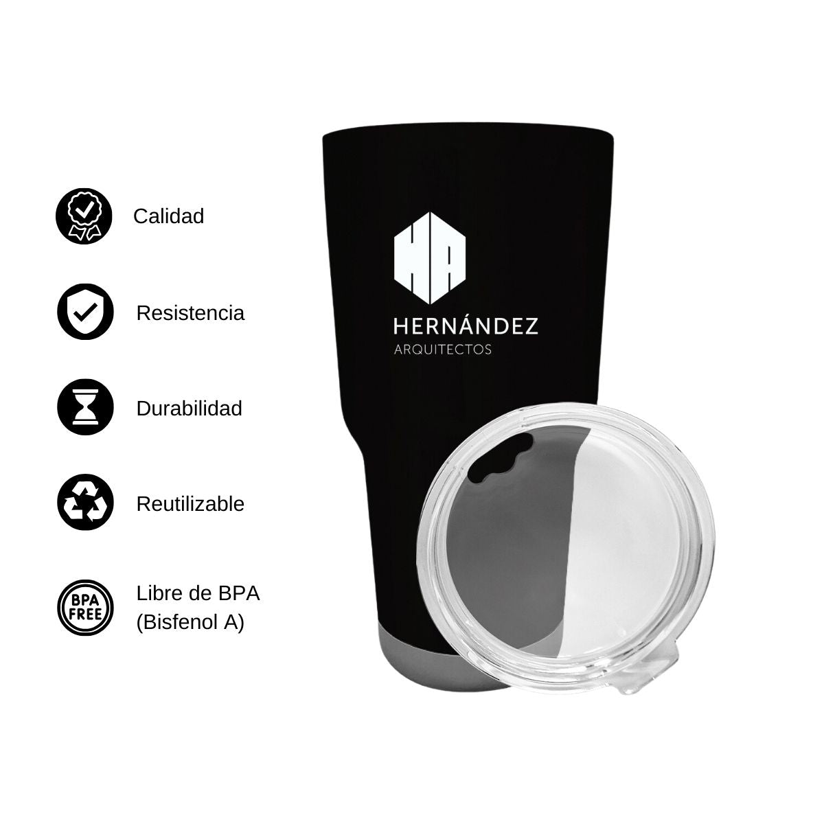 Termo Vaso Térmico 30 Oz Negro Personalizable Logo