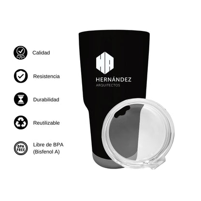 Termo Vaso Térmico 30 Oz Negro Personalizable Logo
