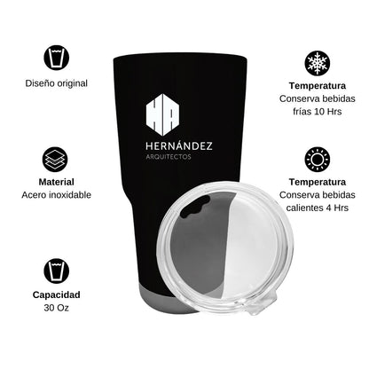 Termo Vaso Térmico 30 Oz Negro Personalizable Logo