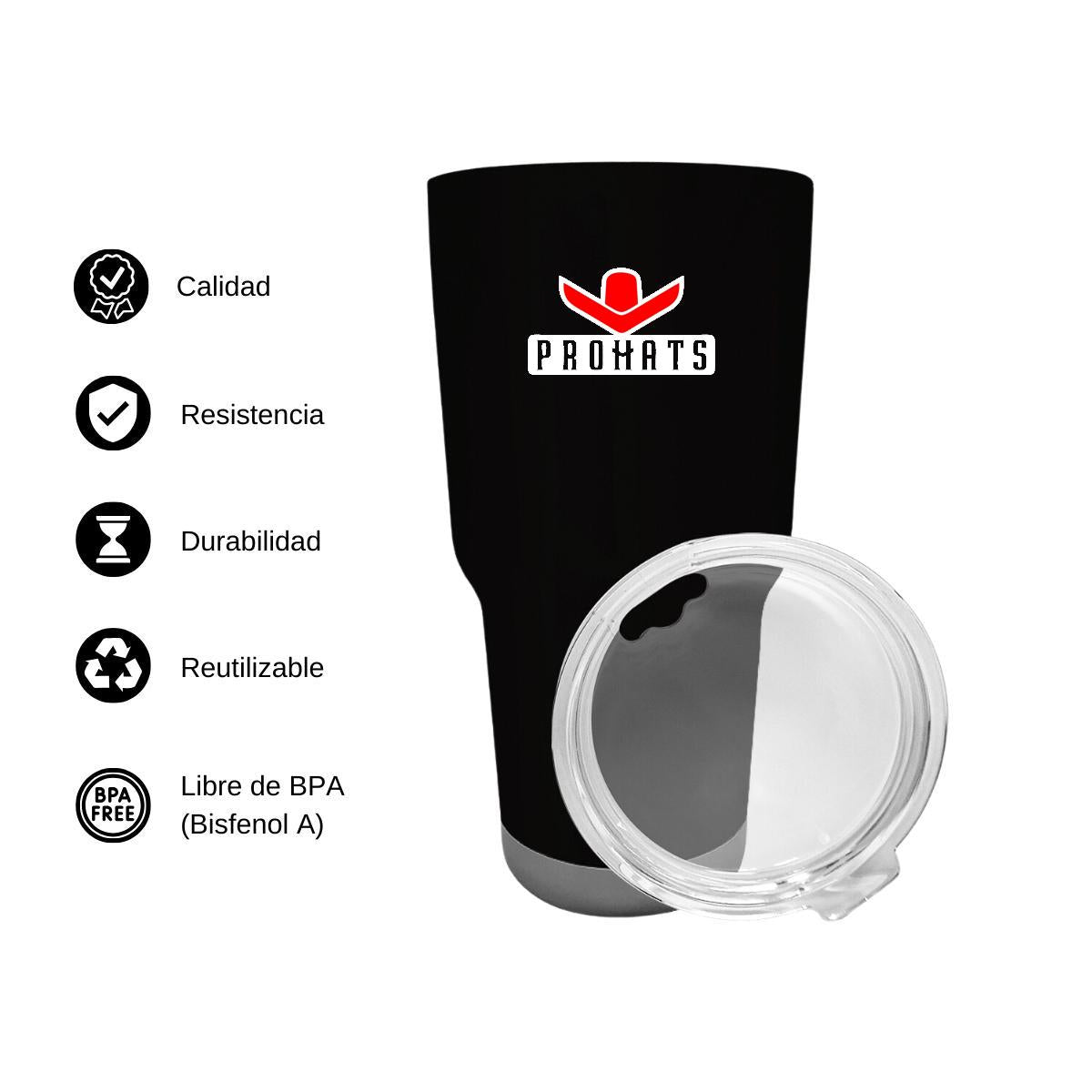 Termo Vaso Térmico 30 Oz Negro Personalizable Logo