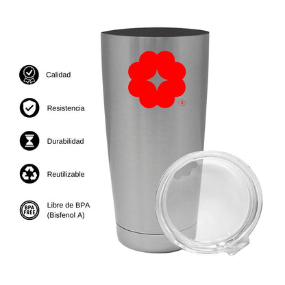 Termo Vaso Térmico 20 Oz Plata Personalizable Logo