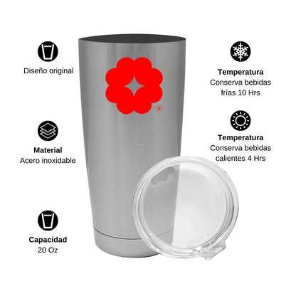 Termo Vaso Térmico 20 Oz Plata Personalizable Logo