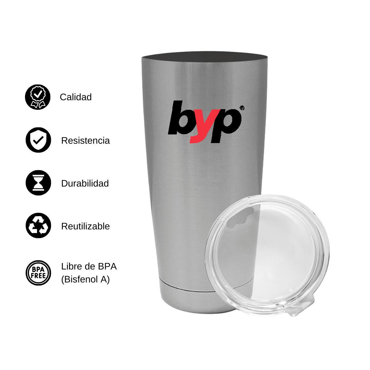 Termo Vaso Térmico 20 Oz Plata Personalizable Logo
