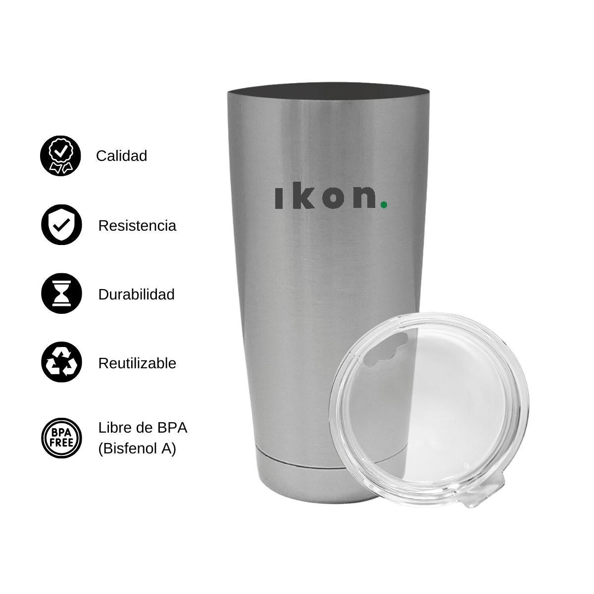 Termo Vaso Térmico 20 Oz Plata Personalizable Logo