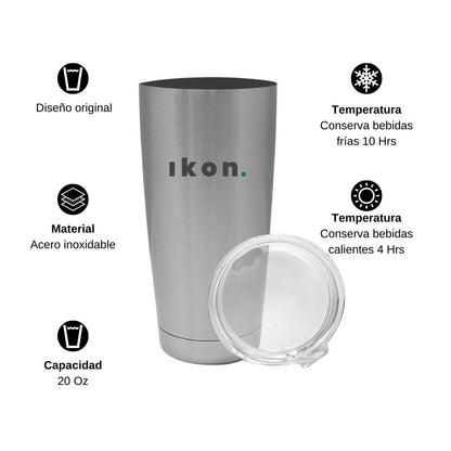 Termo Vaso Térmico 20 Oz Plata Personalizable Logo