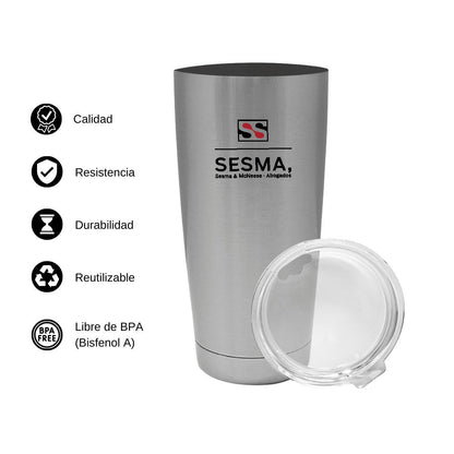 Termo Vaso Térmico 20 Oz Plata Personalizable Logo