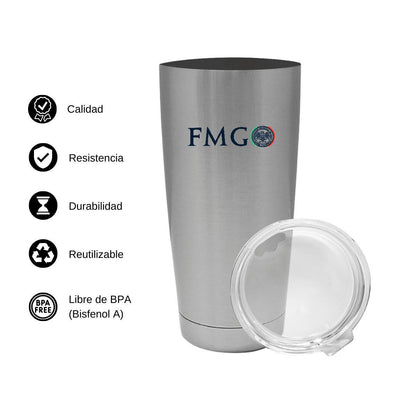 Termo Vaso Térmico 20 Oz Plata Personalizable Logo