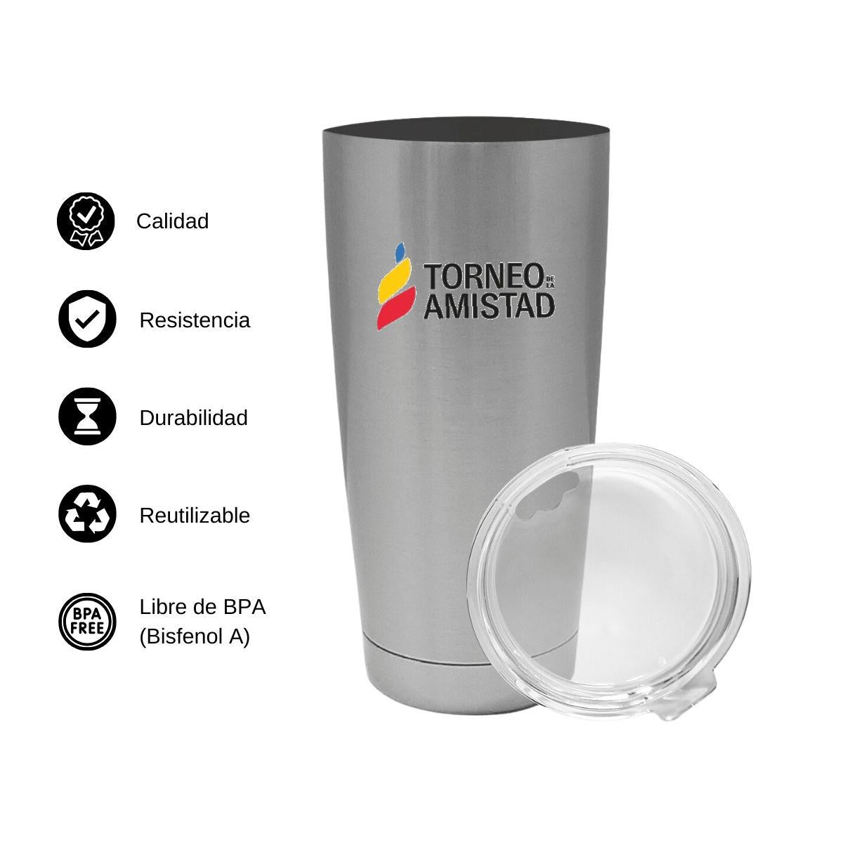 Termo Vaso Térmico 20 Oz Plata Personalizable Logo
