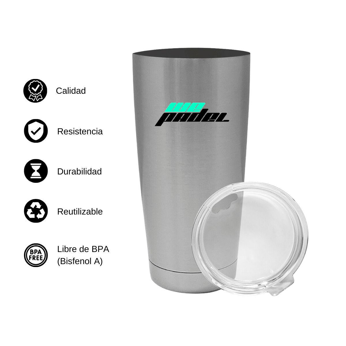 Termo Vaso Térmico 20 Oz Plata Personalizable Logo