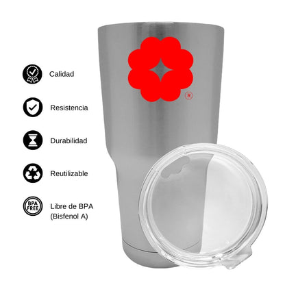 Termo Vaso Térmico 30 Oz Plata Personalizable Logo