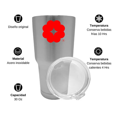 Termo Vaso Térmico 30 Oz Plata Personalizable Logo