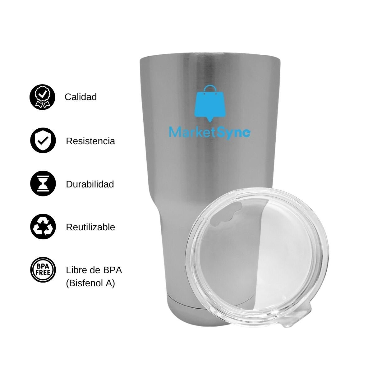 Termo Vaso Térmico 30 Oz Plata Personalizable Logo