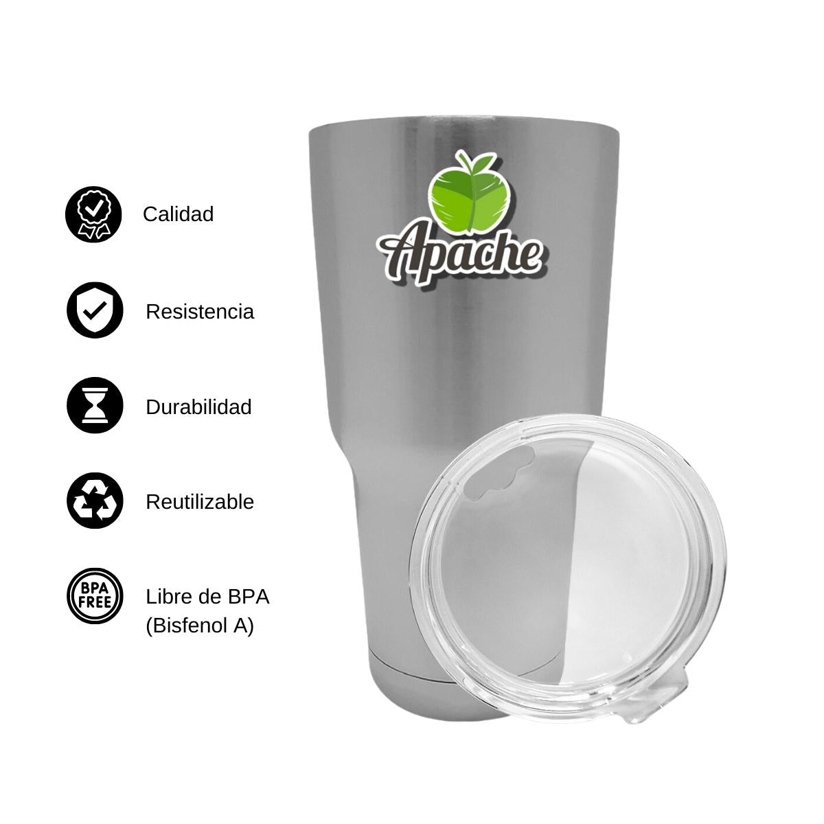 Termo Vaso Térmico 30 Oz Plata Personalizable Logo