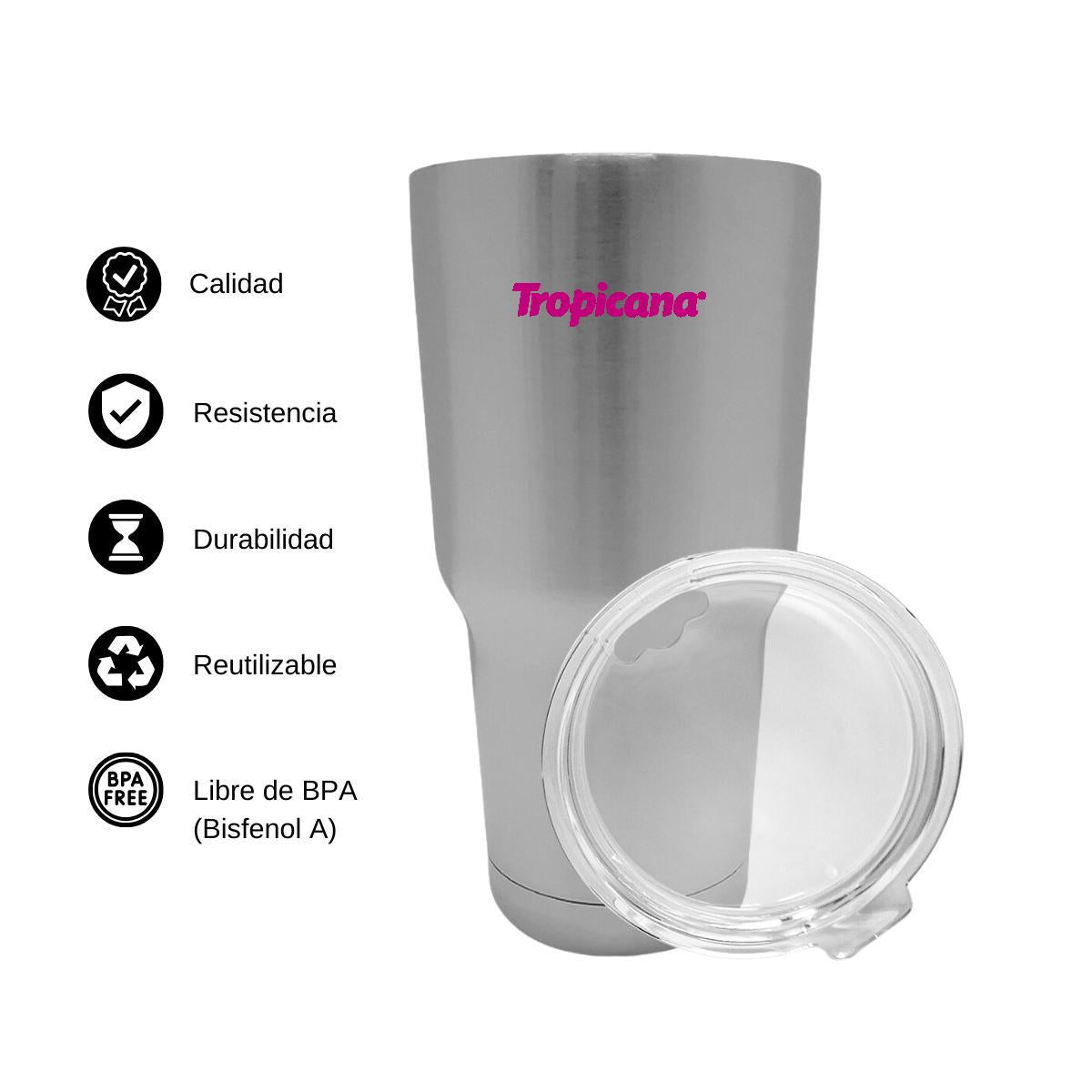 Termo Vaso Térmico 30 Oz Plata Personalizable Logo