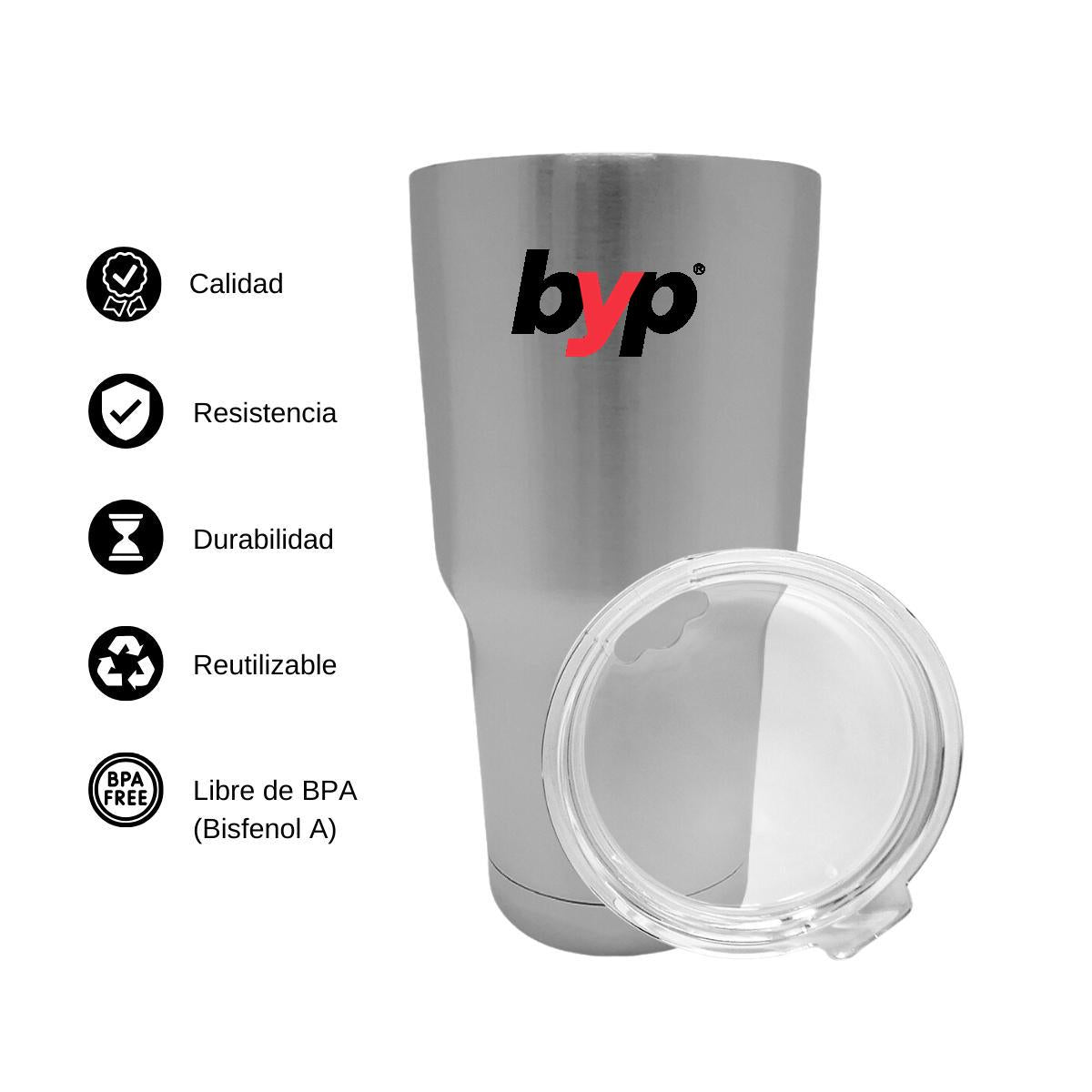 Termo Vaso Térmico 30 Oz Plata Personalizable Logo