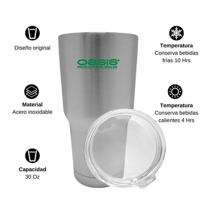 Termo Vaso Térmico 30 Oz Plata Personalizable Logo