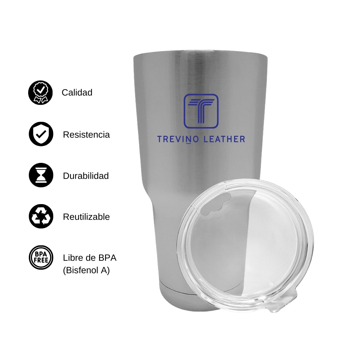 Termo Vaso Térmico 30 Oz Plata Personalizable Logo