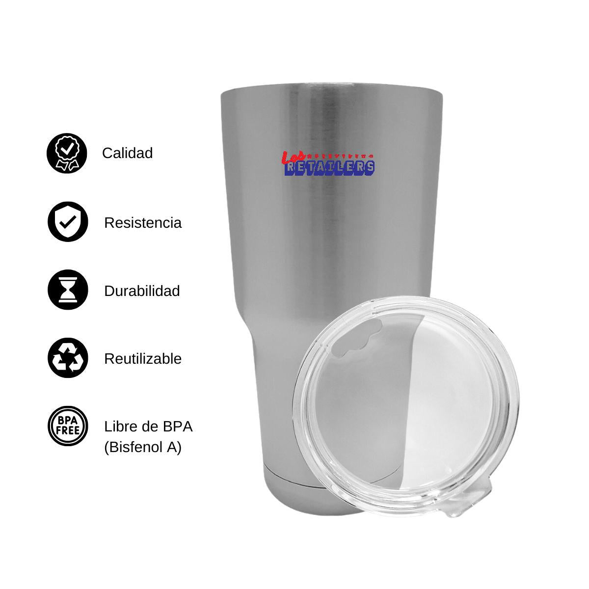 Termo Vaso Térmico 30 Oz Plata Personalizable Logo