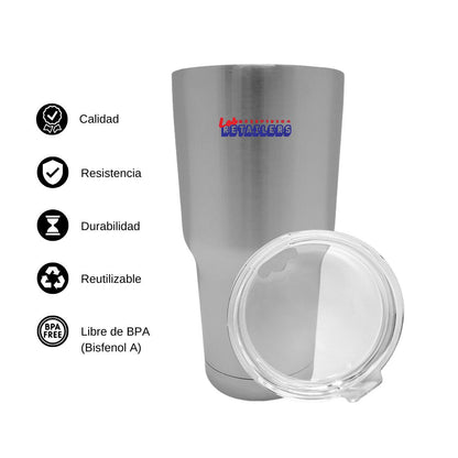 Termo Vaso Térmico 30 Oz Plata Personalizable Logo