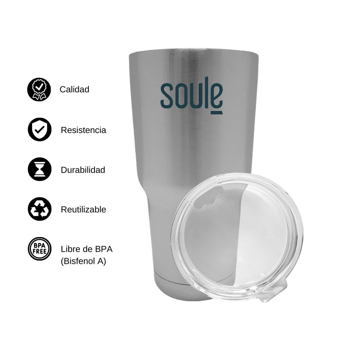 Termo Vaso Térmico 30 Oz Plata Personalizable Logo
