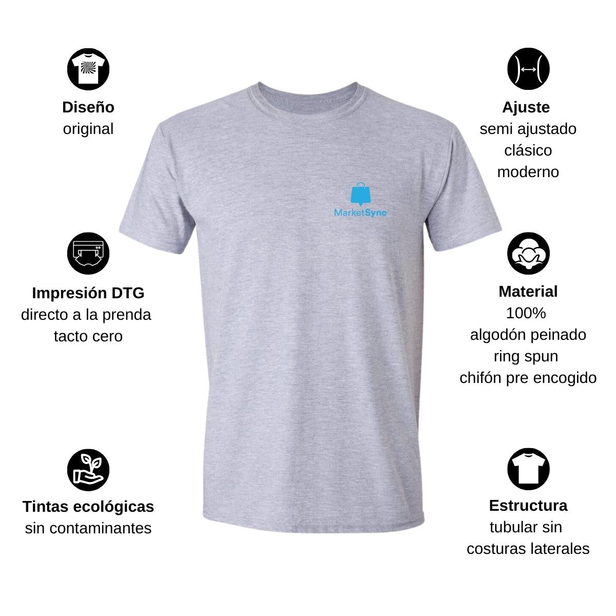 Playera Manga Corta Hombre Gris Personalizable Escudo