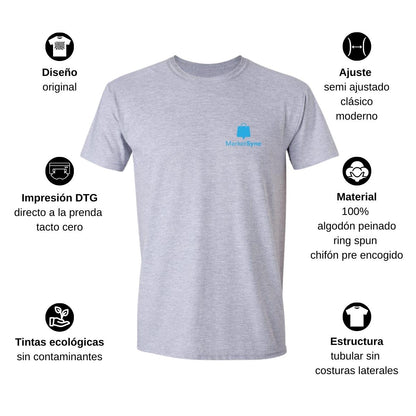 Playera Manga Corta Hombre Gris Personalizable Escudo