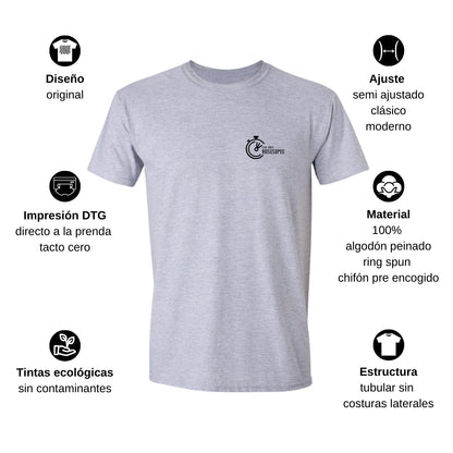 Playera Manga Corta Hombre Gris Personalizable Escudo