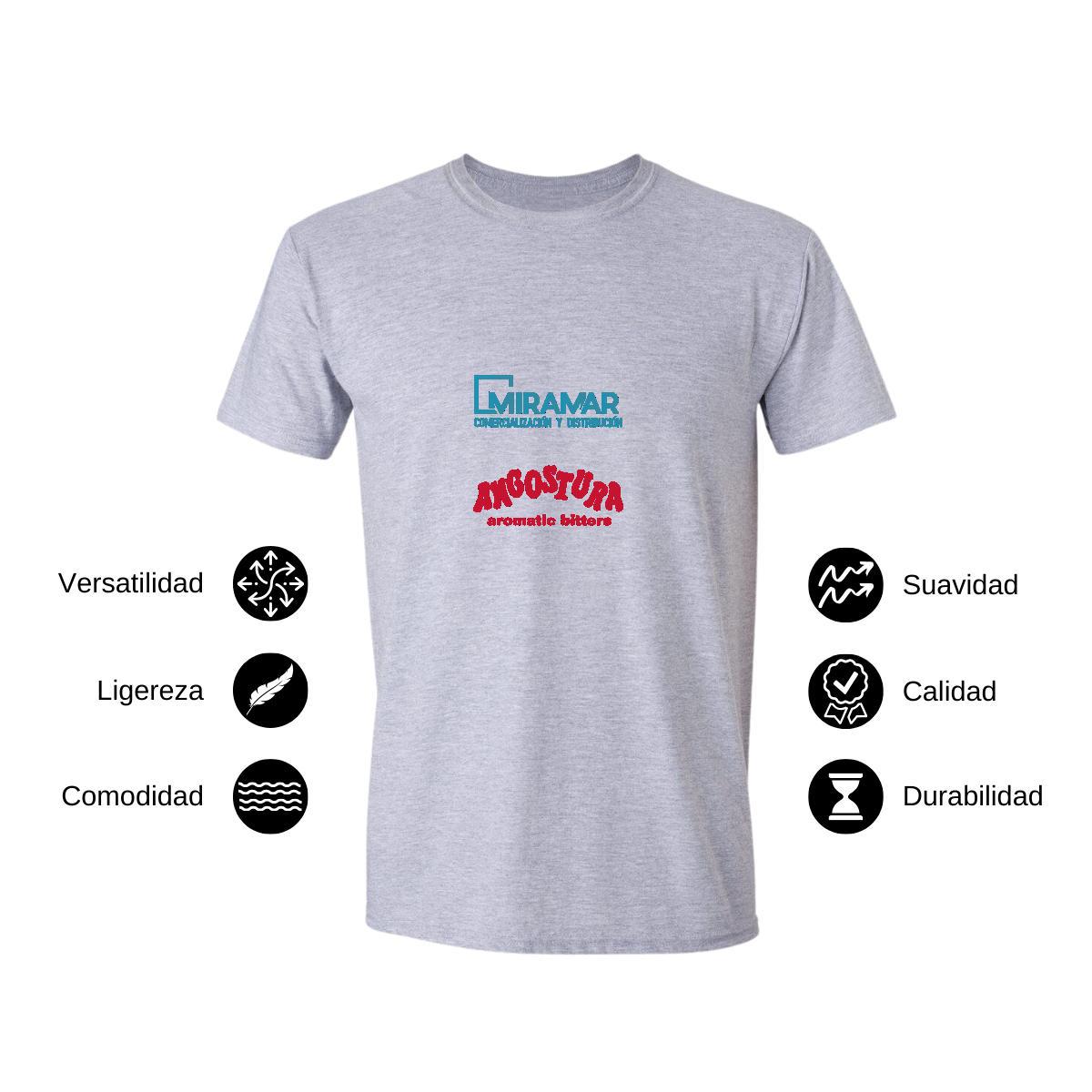 Playera Manga Corta Hombre Gris Personalizable Logo