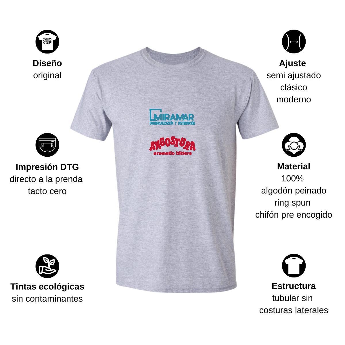 Playera Manga Corta Hombre Gris Personalizable Logo