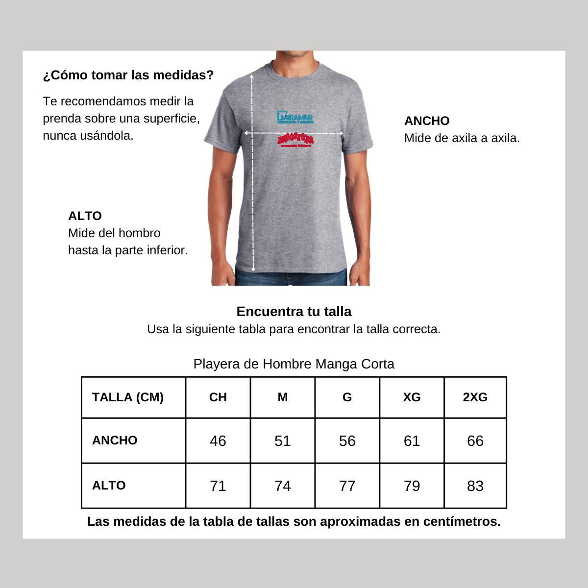 Playera Manga Corta Hombre Gris Personalizable Logo