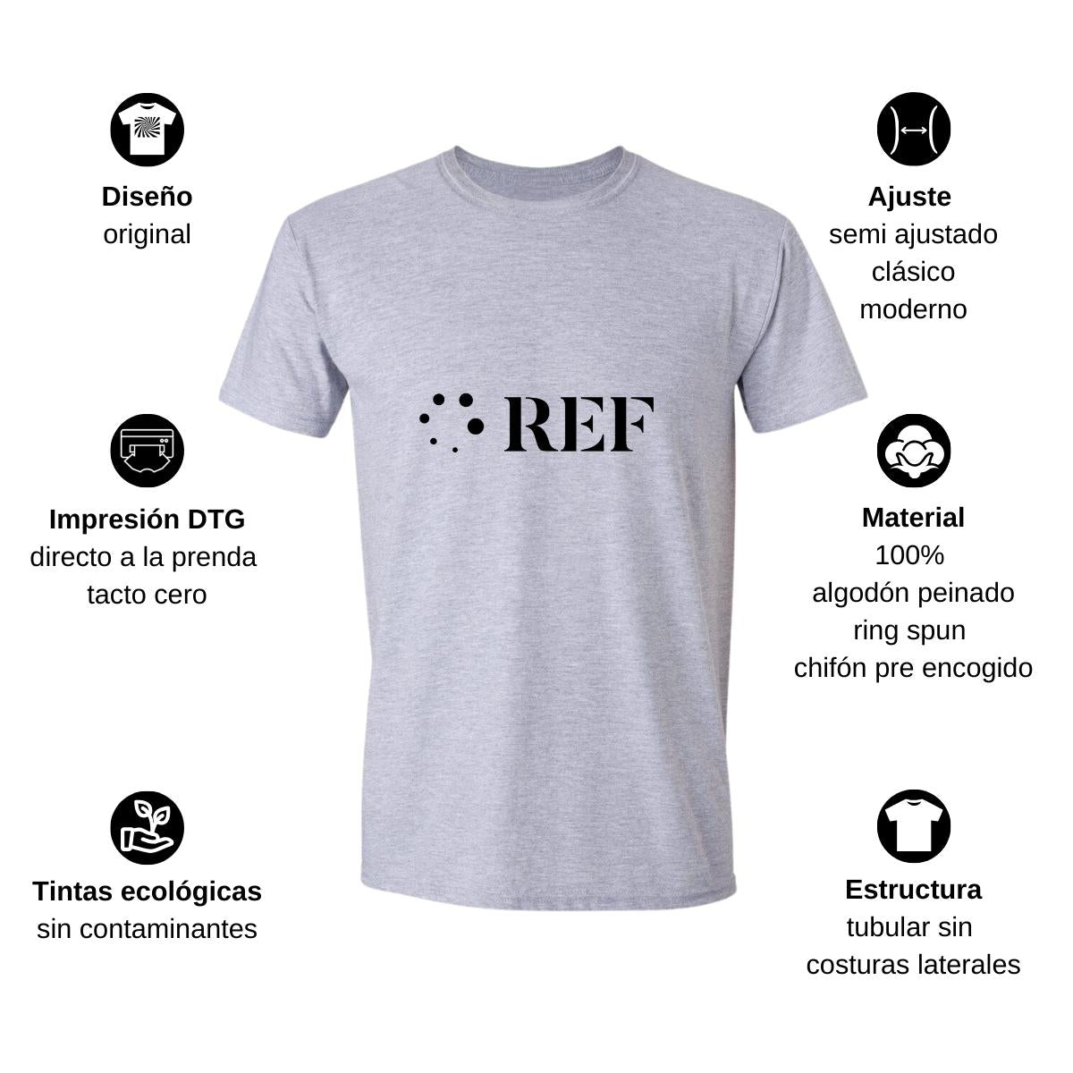 Playera Manga Corta Hombre Gris Personalizable Logo