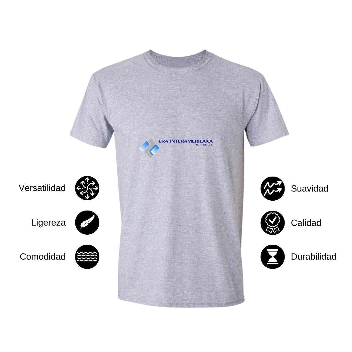 Playera Manga Corta Hombre Gris Personalizable Logo