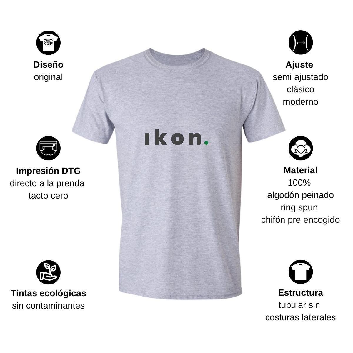 Playera Manga Corta Hombre Gris Personalizable Logo