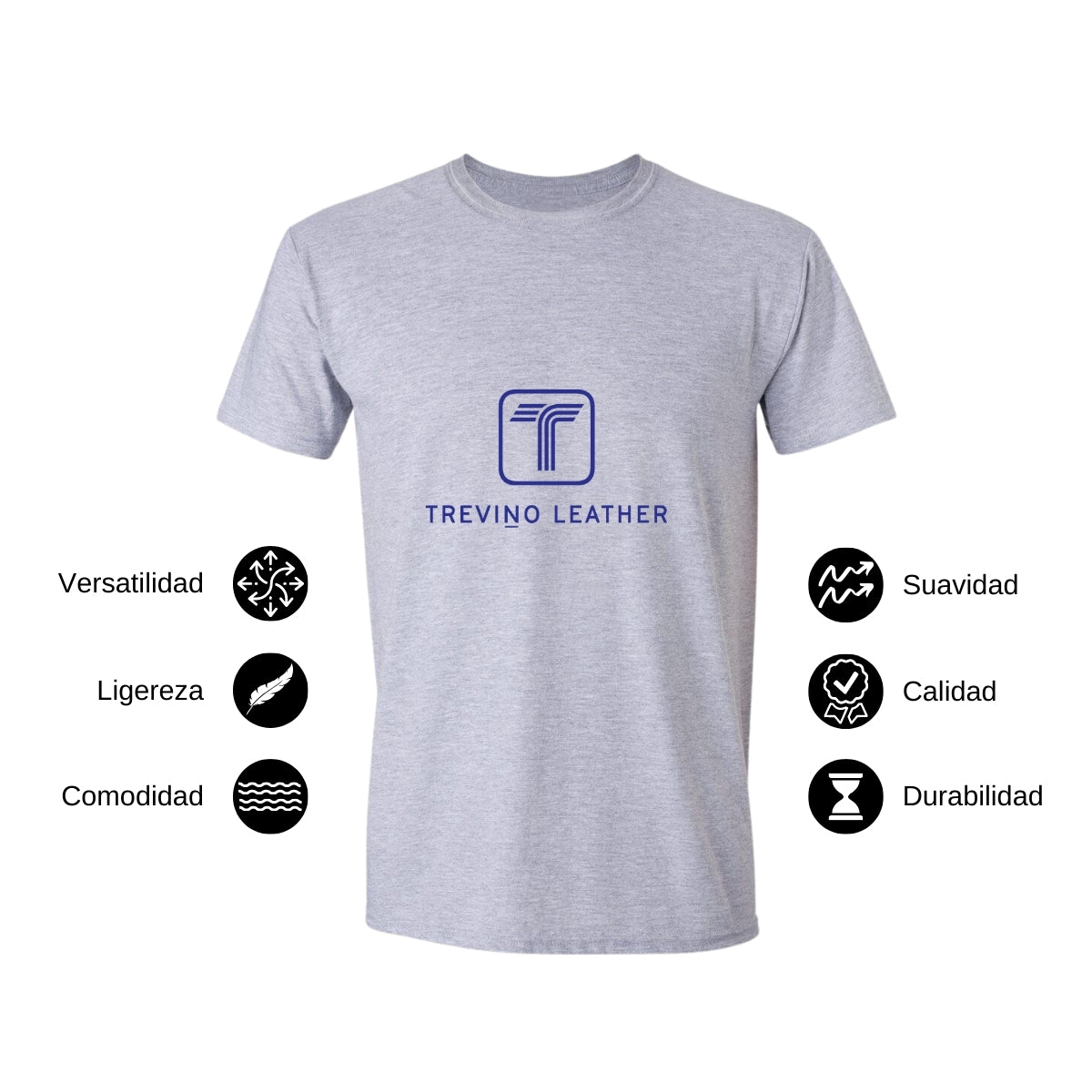 Playera Manga Corta Hombre Gris Personalizable Logo