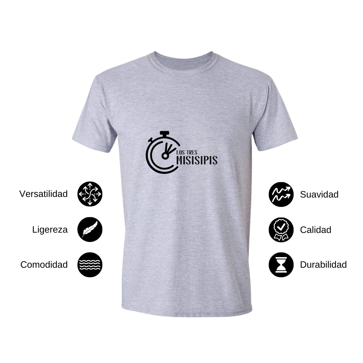 Playera Manga Corta Hombre Gris Personalizable Logo
