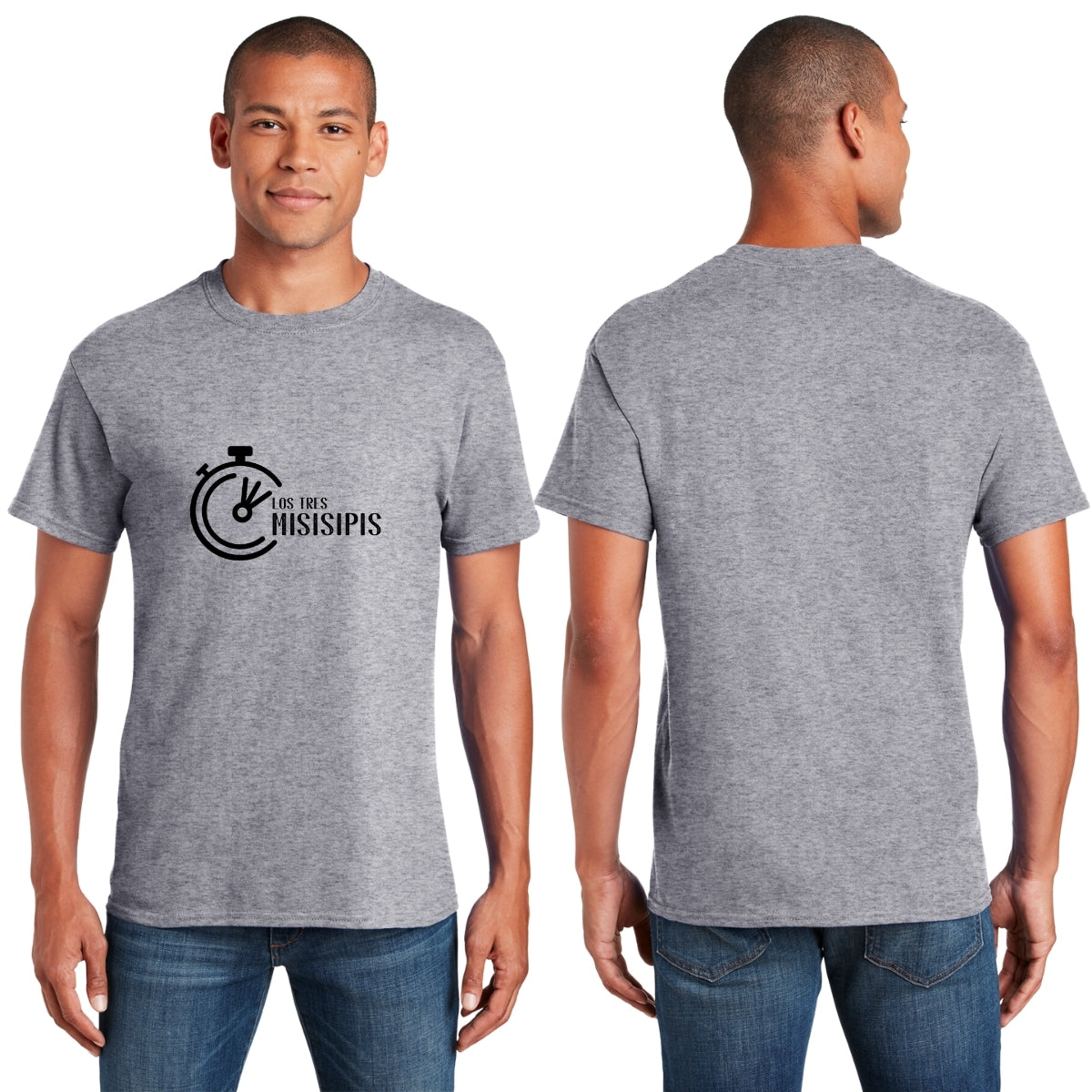 Playera Manga Corta Hombre Gris Personalizable Logo
